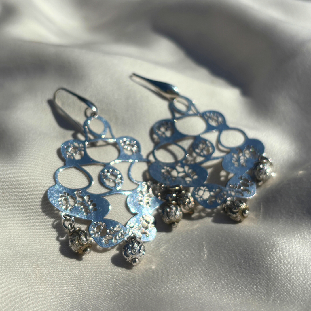 Intricately Crafted Sterling Silver Earrings Inspired by Traditional Italian Filigree Artistly