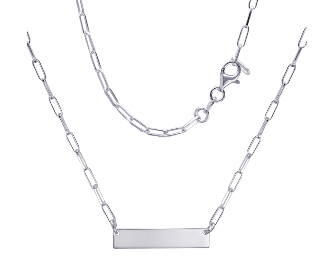 Sterling Silver Cable ID Necklace