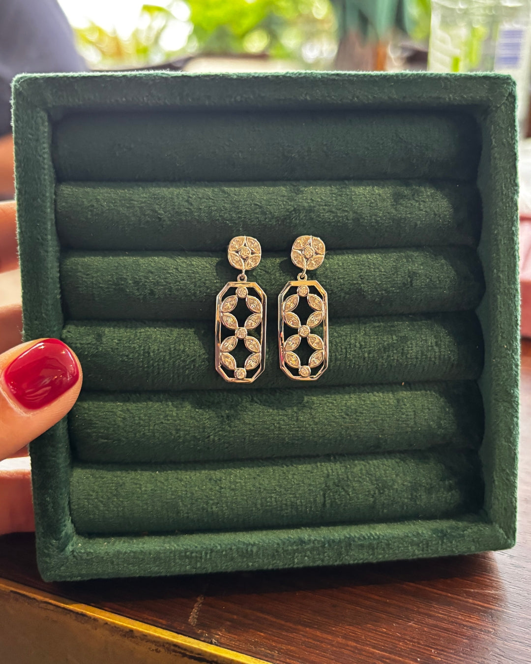 Floral-Inspired Statement Earrings in Sterling Silver Framing Delicate Floral Motifs