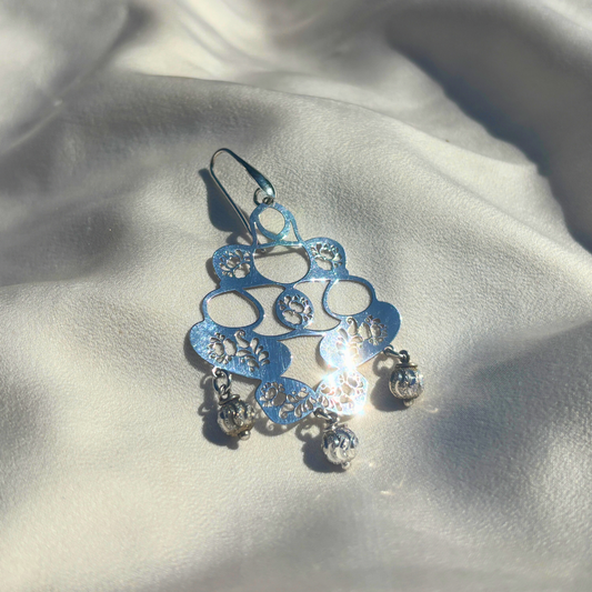 Intricately Crafted Sterling Silver Earrings Inspired by Traditional Italian Filigree Artistly