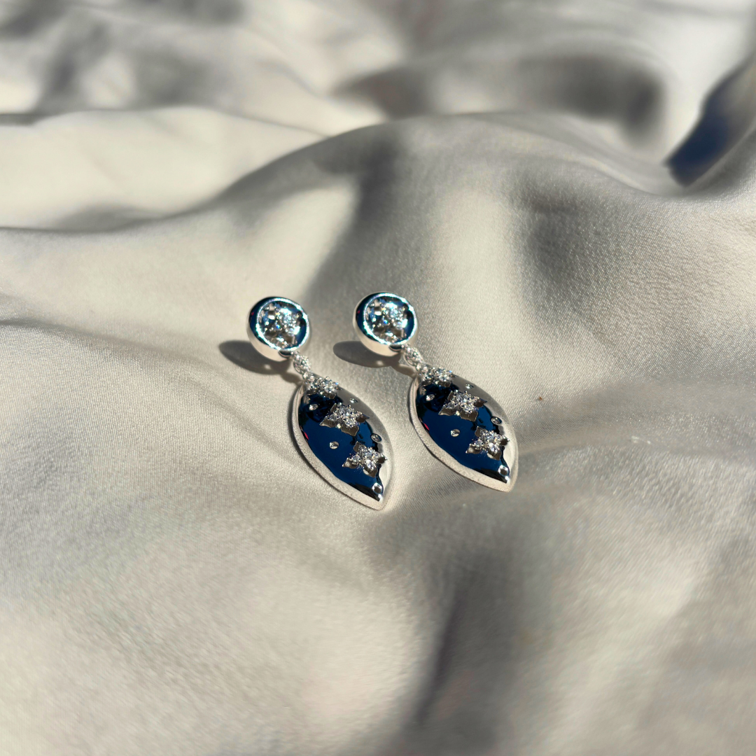 Sterling Silver Statement Earrings Inspired by the Timeless Symbolism of the Four-Leaf Clover