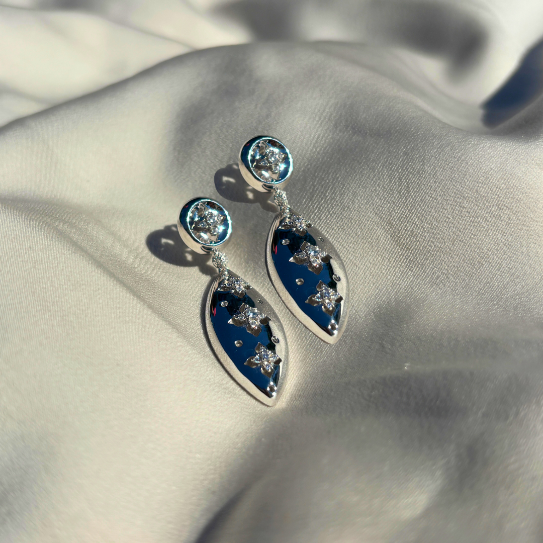 Sterling Silver Statement Earrings Inspired by the Timeless Symbolism of the Four-Leaf Clover
