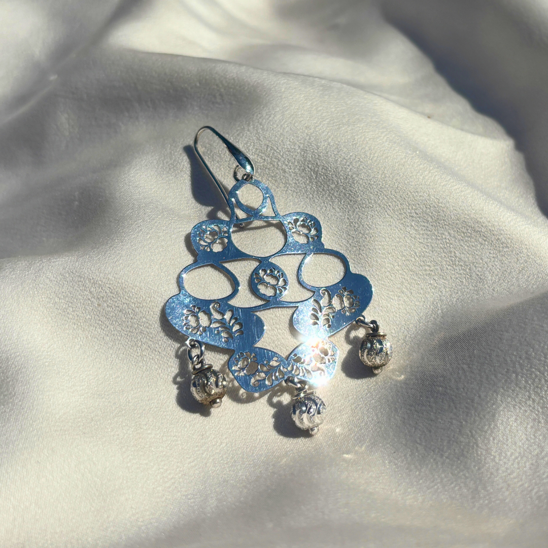 Intricately Crafted Sterling Silver Earrings Inspired by Traditional Italian Filigree Artistly